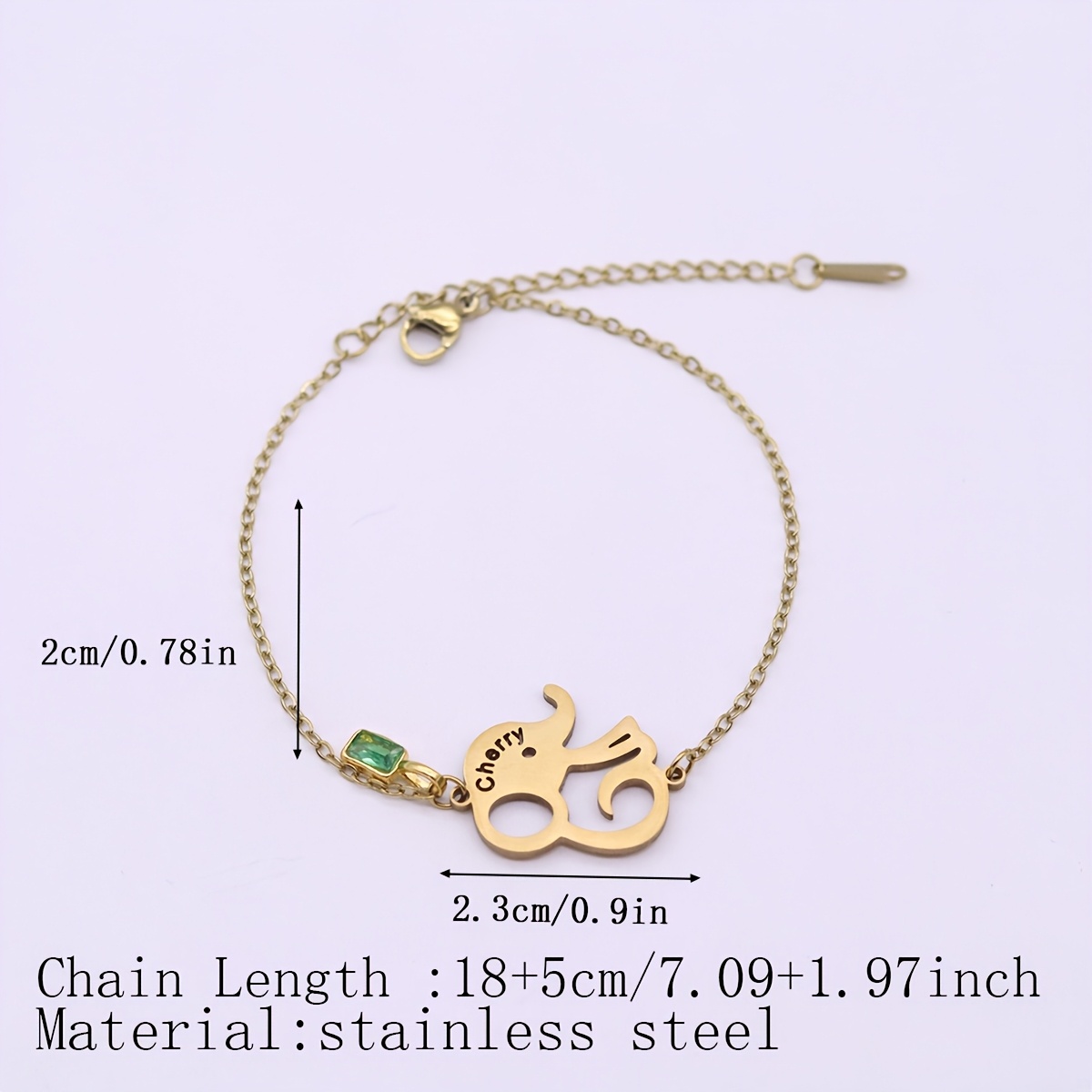 Personalized Name Elephant Bracelet, Stainless Steel